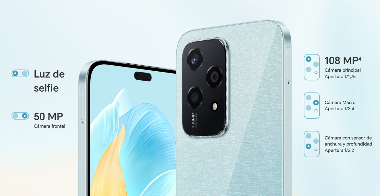 Honor 200 Lite 5g 256gb Aquamarino 8gb Ram Cámara 108mpx